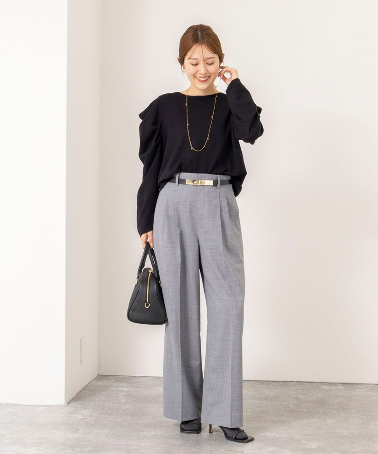 【WEB限定】《手洗い可能》タックドレープスリーブニット