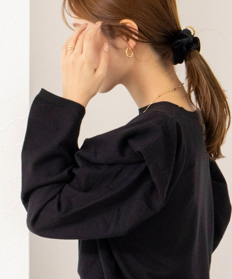 【WEB限定】《手洗い可能》タックドレープスリーブニット