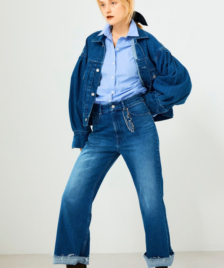 【RM denim】ハイウエストソフトフレアデニム