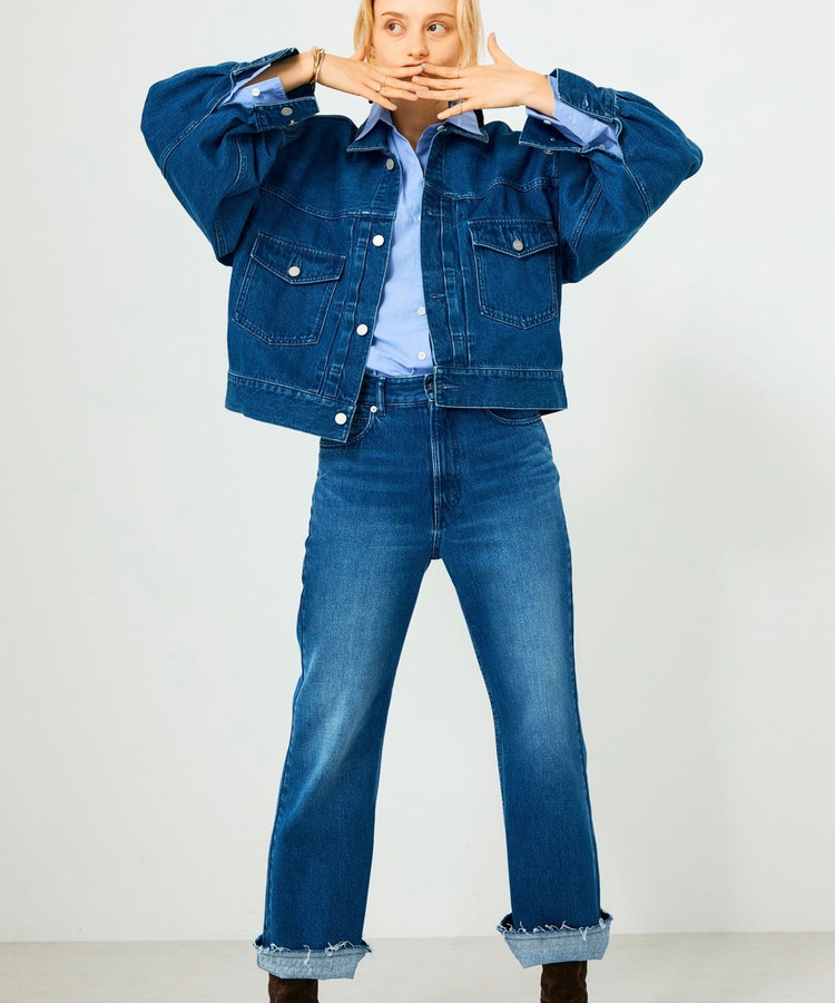 【RM denim】ハイウエストソフトフレアデニム