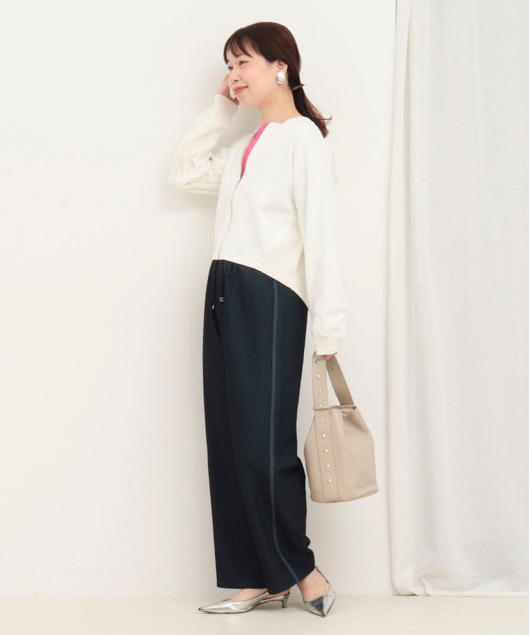 サイドラインデニムワイドパンツ