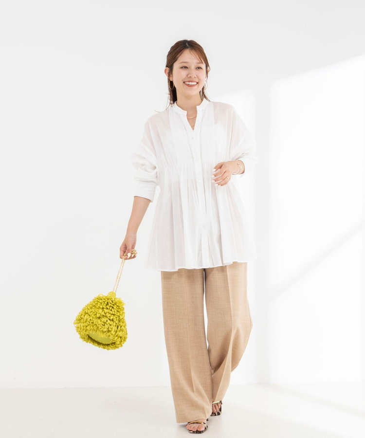 【WEB＆一部店舗限定】【BECシリーズ】綿ボイルピンタックオーバーシャツ