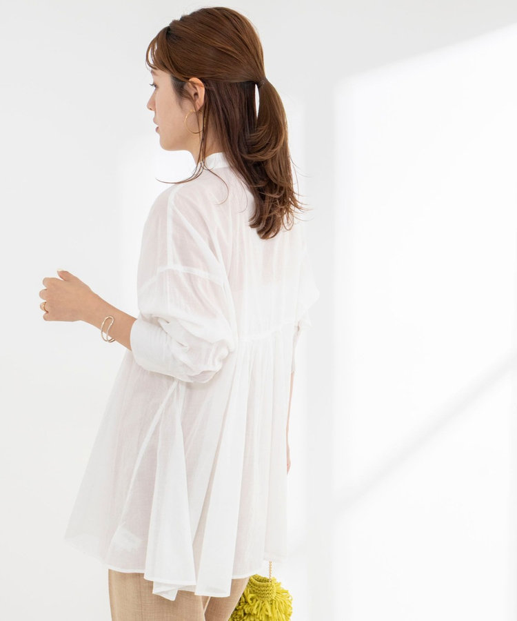 【WEB＆一部店舗限定】【BECシリーズ】綿ボイルピンタックオーバーシャツ