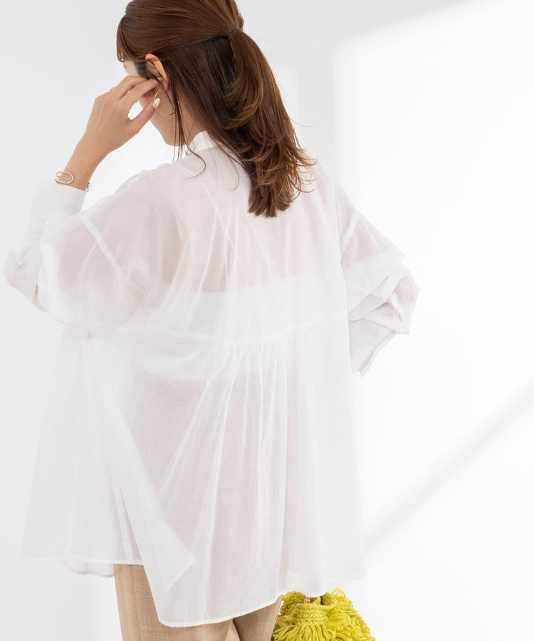 【WEB＆一部店舗限定】【BECシリーズ】綿ボイルピンタックオーバーシャツ