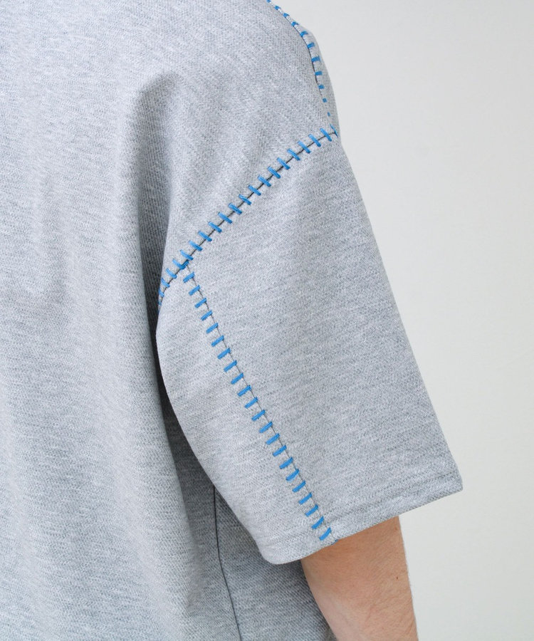 【セットアップ対応】カルゼラダーステッチ クルーネックTシャツ