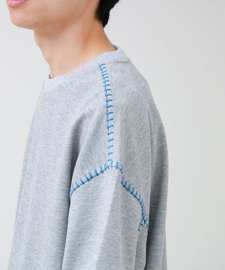 【セットアップ対応】カルゼラダーステッチ クルーネックTシャツ
