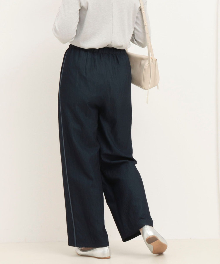 サイドラインデニムワイドパンツ
