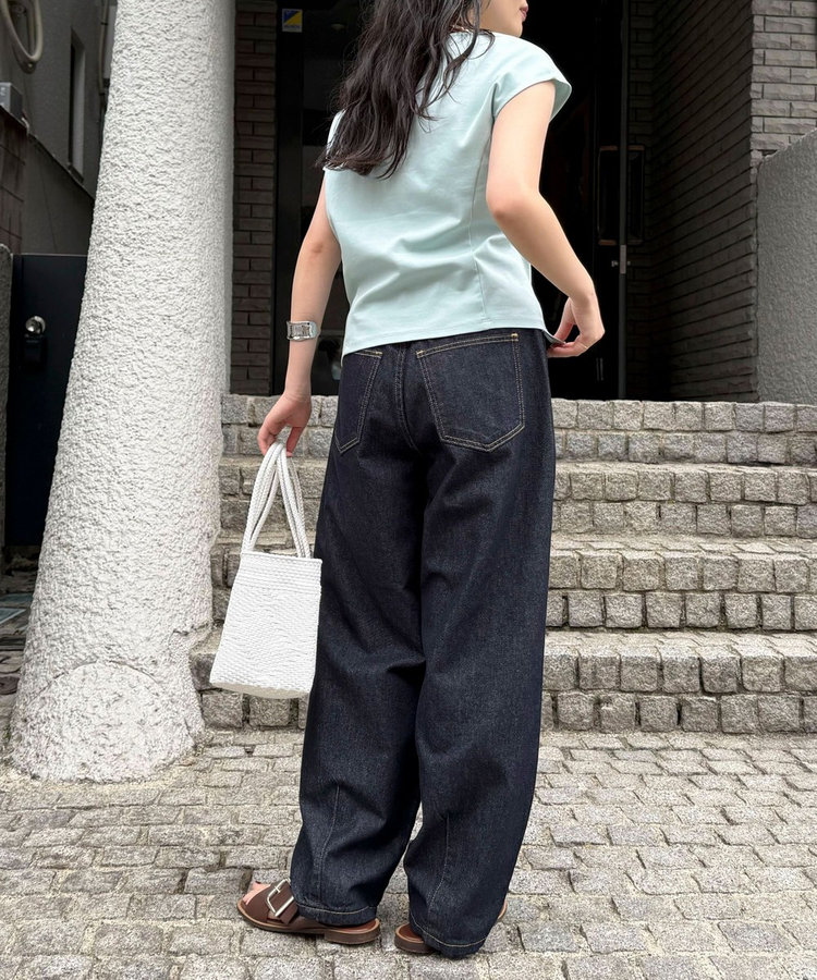 ライトオンス切替ワイドデニムパンツ