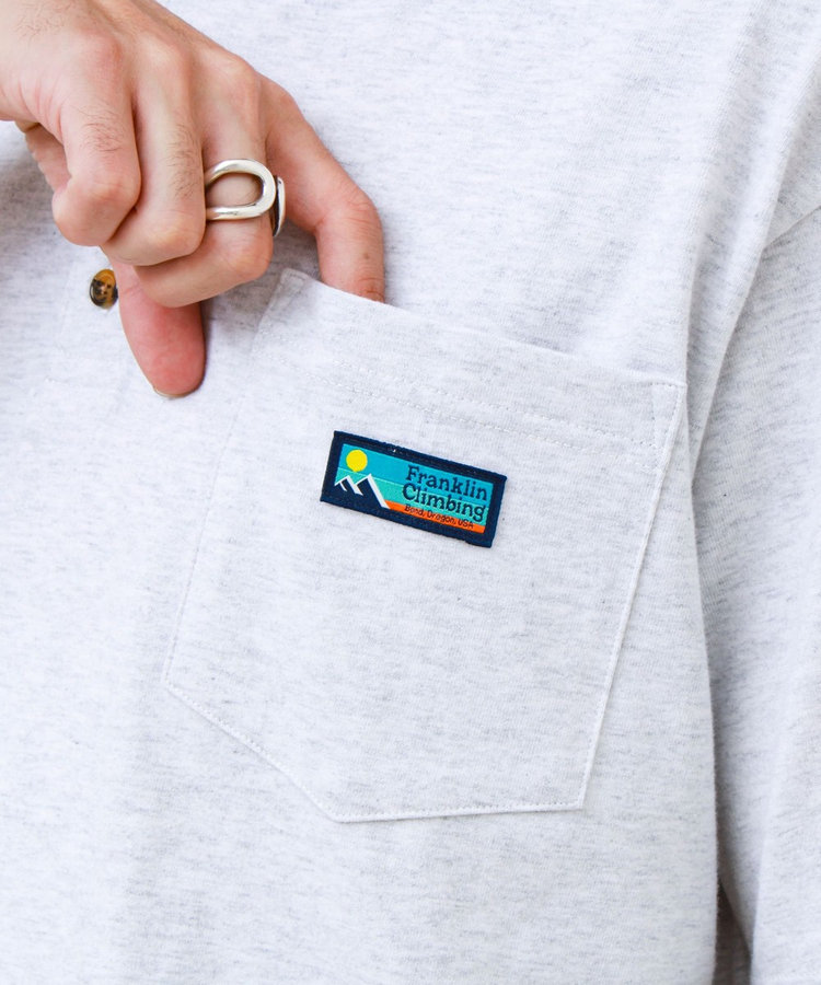 【Franklin Climbing/フランクリンクライミング】ヘンリーネックラベルTシャツ