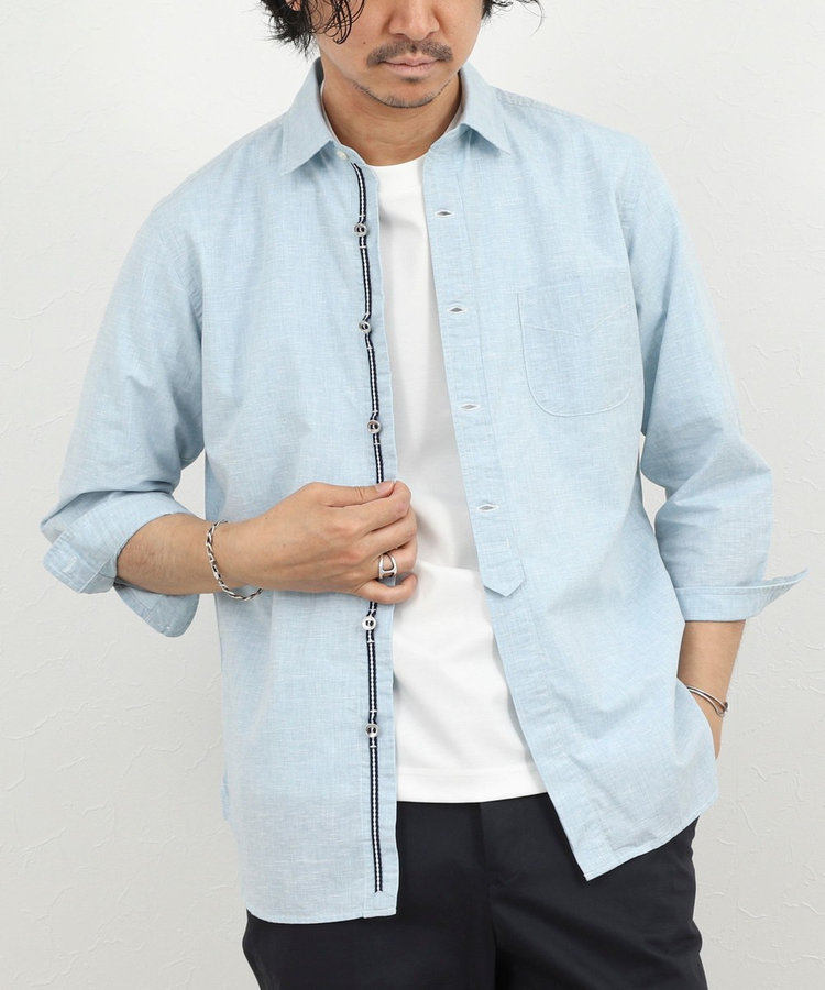 綿麻パラシュートボタン7分袖シャツ 26SS