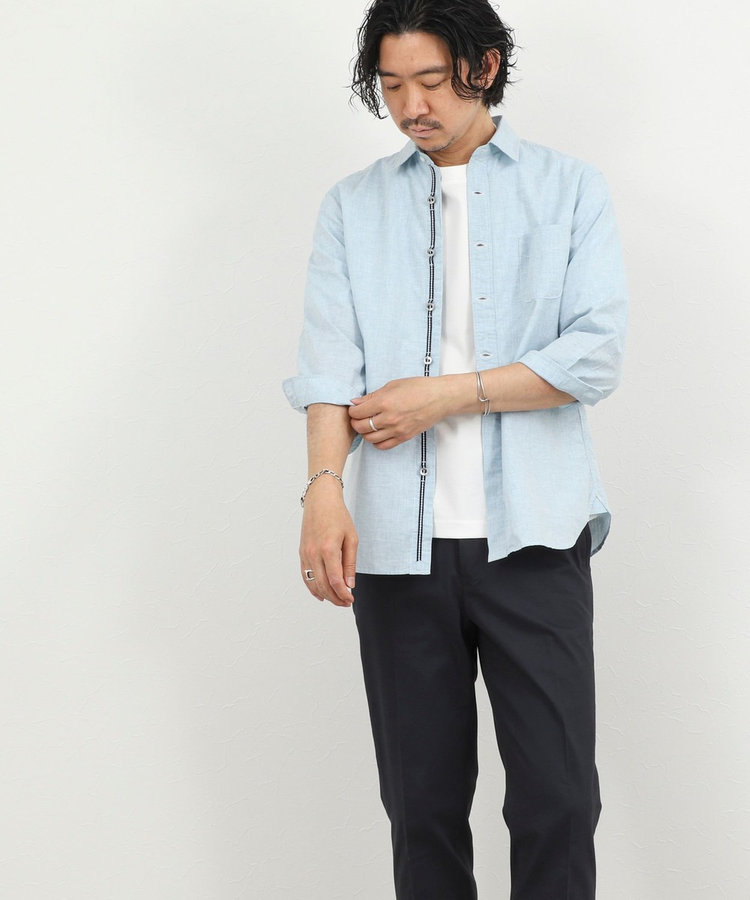 綿麻パラシュートボタン7分袖シャツ 26SS