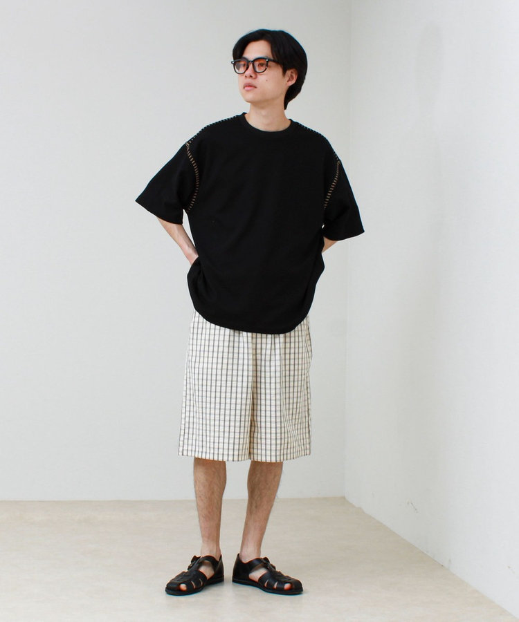 【セットアップ対応】カルゼラダーステッチ クルーネックTシャツ