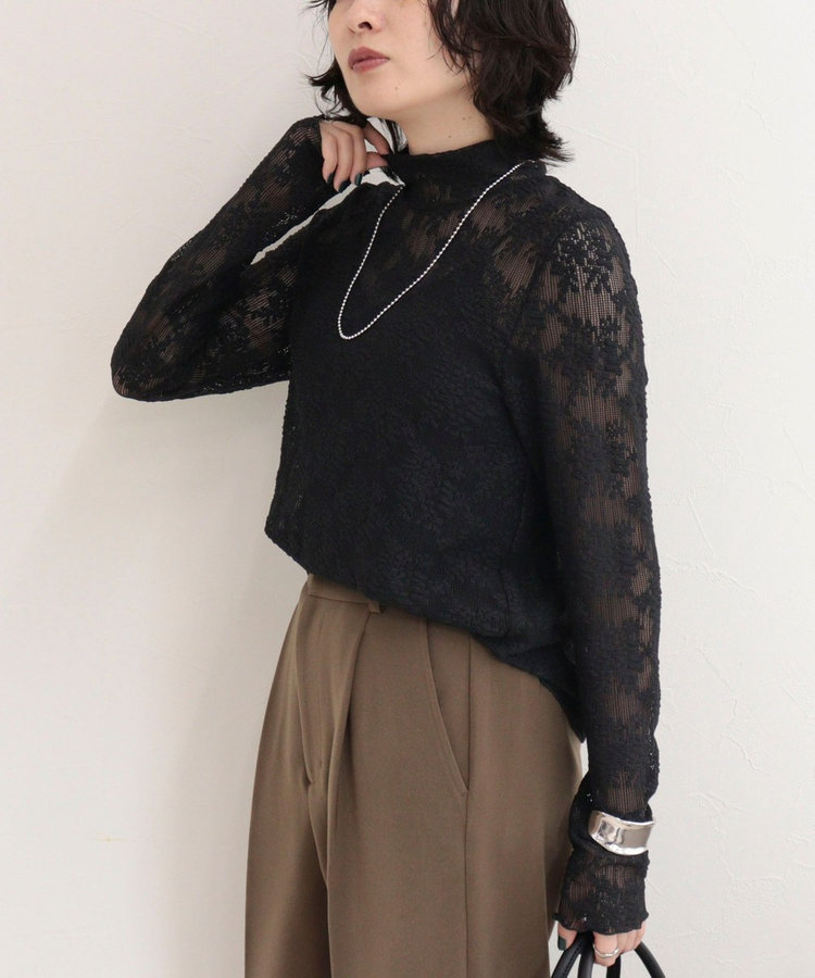 ［FREDY＆GLOSTER限定 TIME SALE！］ふくれJQDハイネックレースプルオーバー