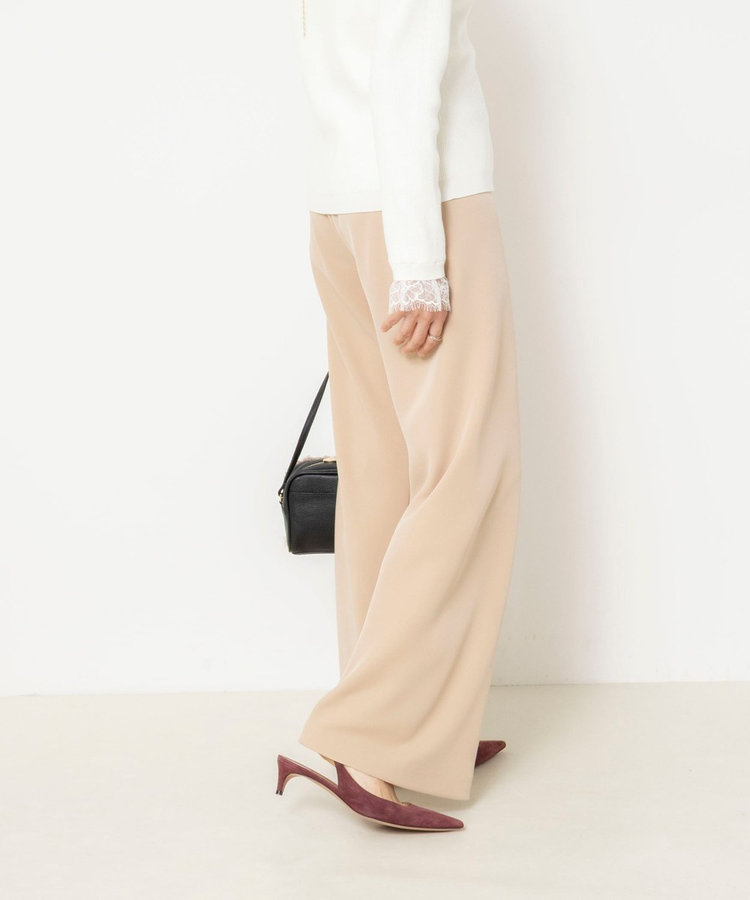 【NOLLEY’S mgr.松葉☆別注サイズ・一部WEB限定カラーアイテム】《セットアップ対応》ウォッシャブルツイルバイヤス美脚パンツ
