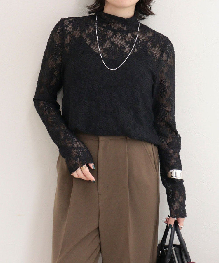 ［FREDY＆GLOSTER限定 TIME SALE！］ふくれJQDハイネックレースプルオーバー