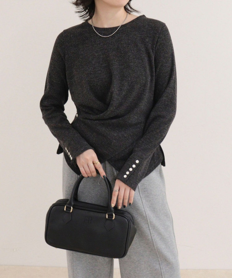 リブニットソーカシュクールプルオーバー