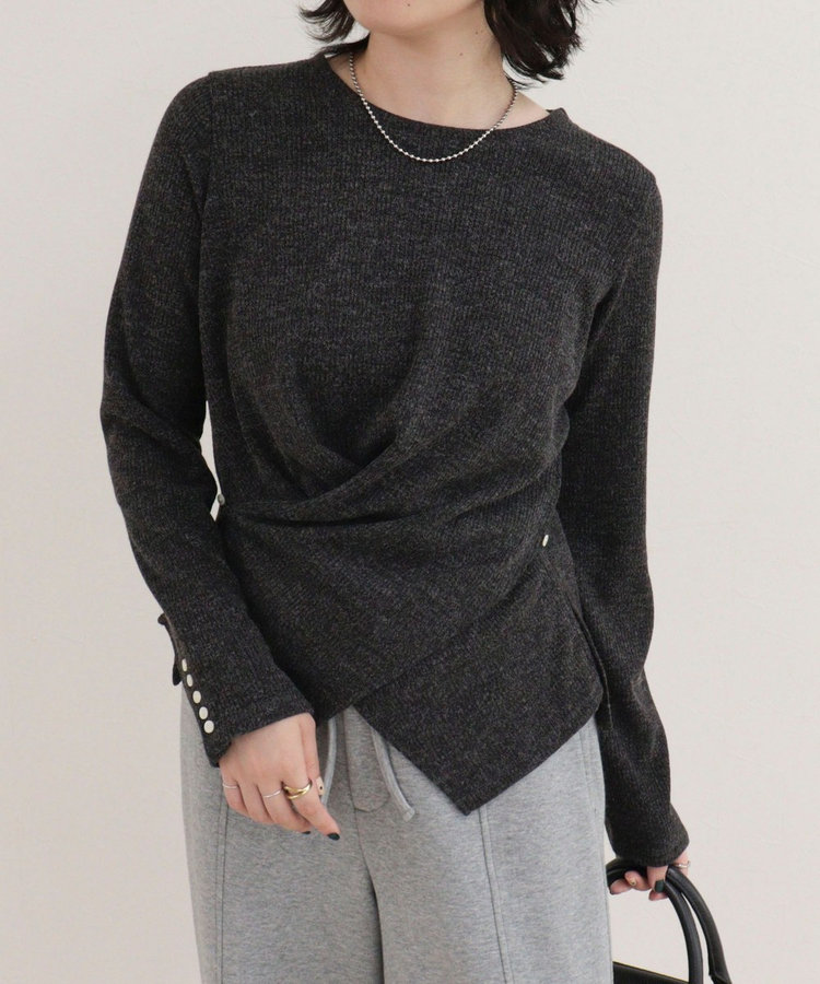 リブニットソーカシュクールプルオーバー
