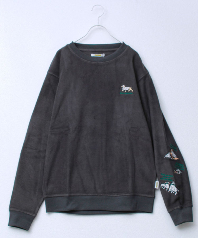【FREDYMAC/フレディマック】ユニセックス アニマルお化け刺繍フリースクルーネック