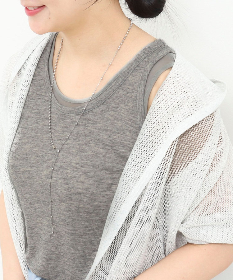 シアーフライス×チュールレイヤードタンクトップ