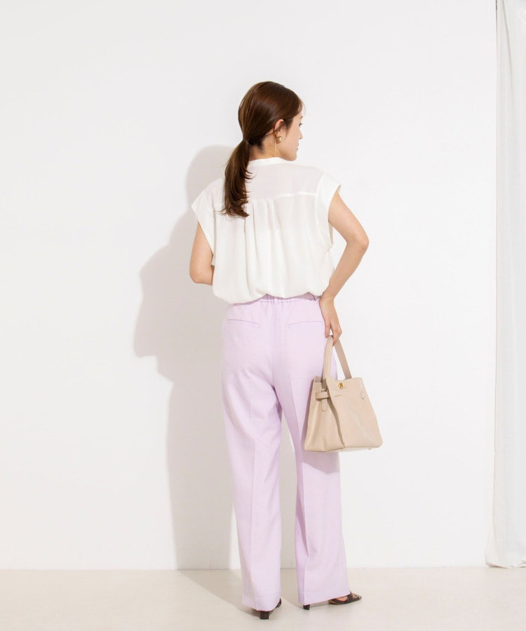 ［WEB限定 SPECIAL SALE！］【BECシリーズ】ウォッシャブルストレッチジョーゼットフレンチスリーブブラウス