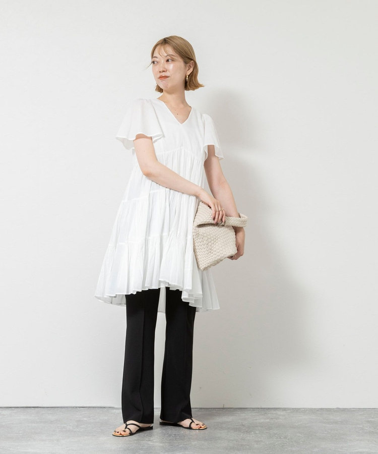 ［WEB限定 SPECIAL SALE！］《撥水》カットジョーゼットスリットパンツ