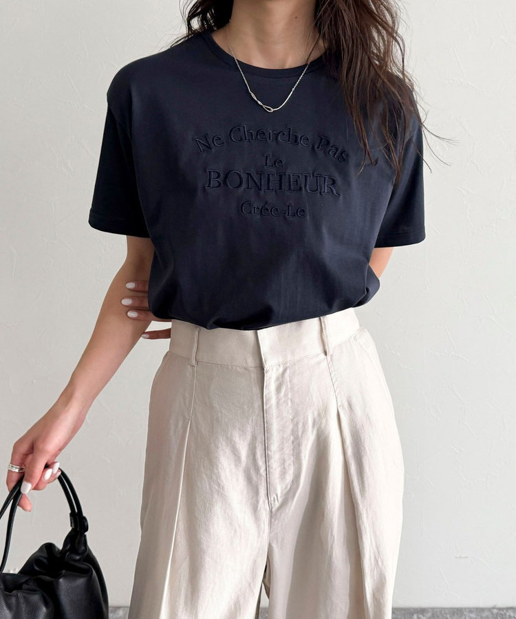 ワントーンロゴ刺繍Tシャツ（5-0021-2-23-006）｜fredy emue