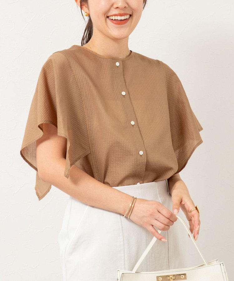 極美品　ノーリーズ　フリルブラウス　ブラウン　38 極美品 ノーリーズ フリルブラウス ブラウン 38の通販はau PAY