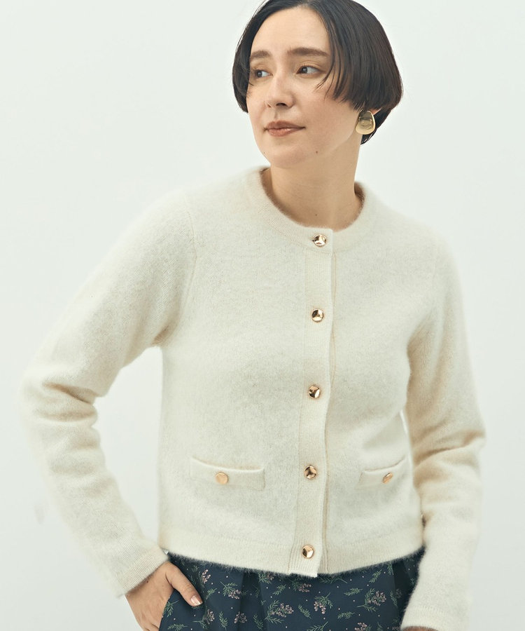 ヘアリークルーネックニットジャケット（5-0035-6-02-016）｜NOLLEY'S