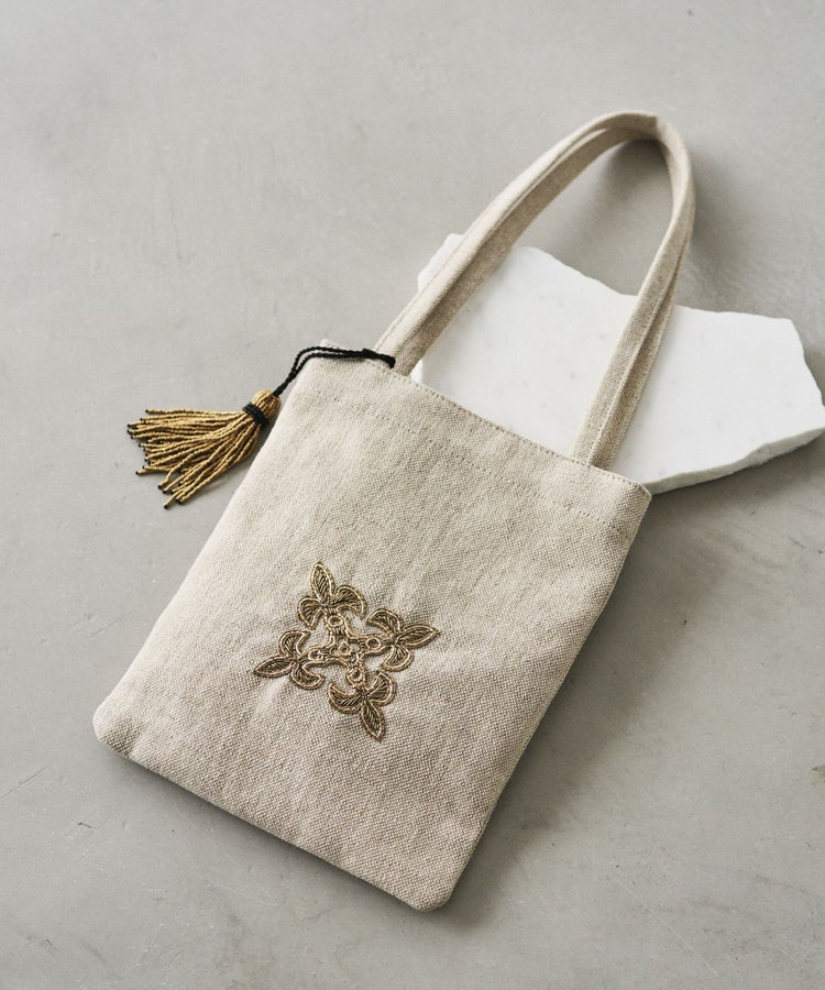 インド刺繍】ミニトートバッグ（RUZ1062221A0001）｜russet(ラシット 