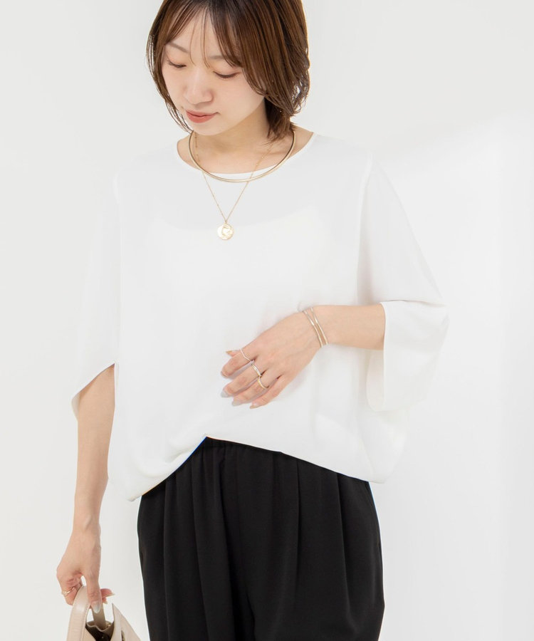 【WEB限定】ウォッシャブルジョーゼットコクーンブラウス