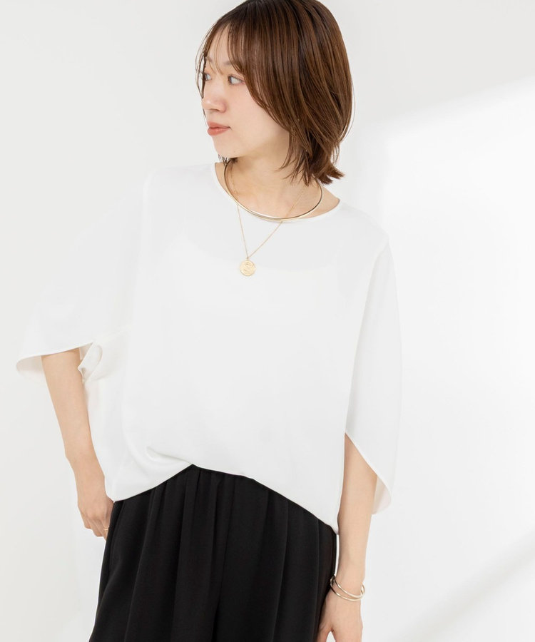 【WEB限定】ウォッシャブルジョーゼットコクーンブラウス