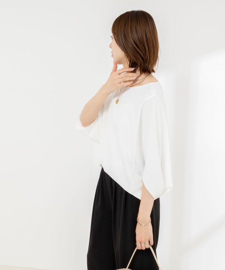 【WEB限定】ウォッシャブルジョーゼットコクーンブラウス