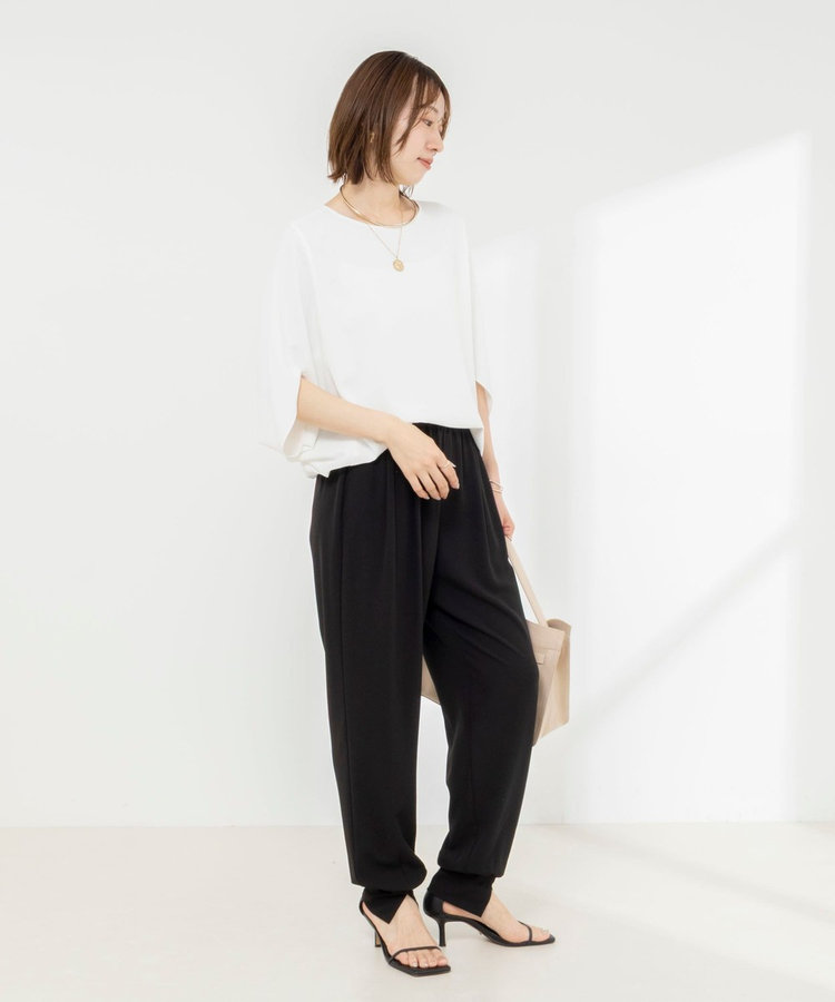 【WEB限定】ウォッシャブルジョーゼットコクーンブラウス