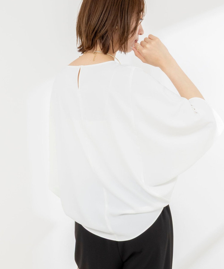 【WEB限定】ウォッシャブルジョーゼットコクーンブラウス