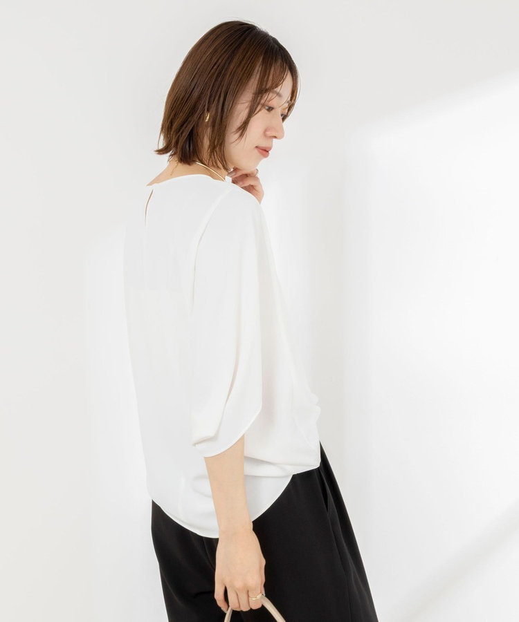 【WEB限定】ウォッシャブルジョーゼットコクーンブラウス