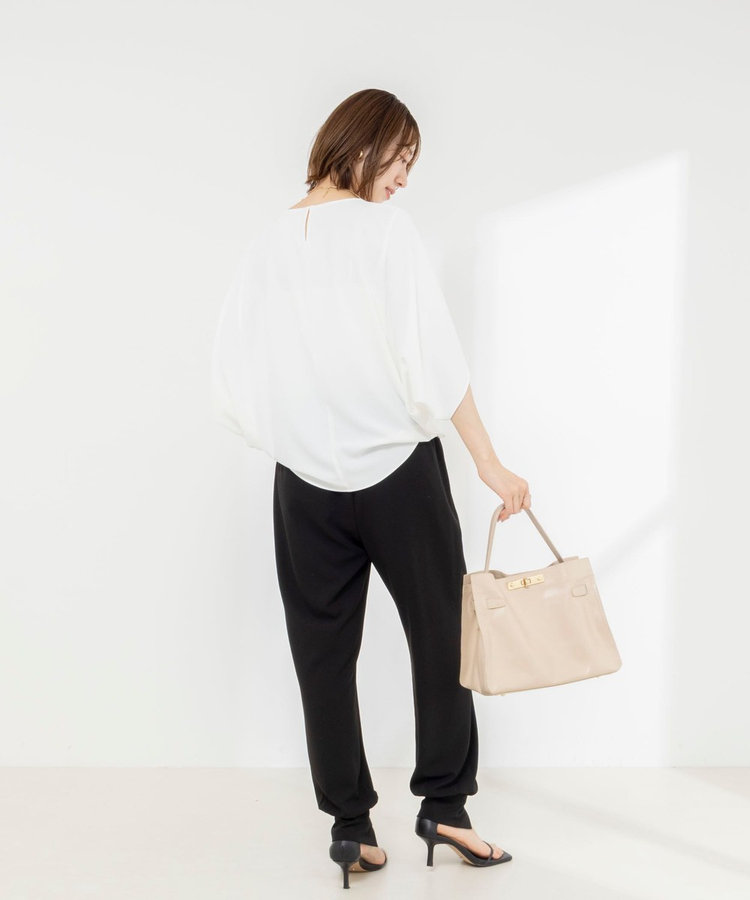 【WEB限定】ウォッシャブルジョーゼットコクーンブラウス