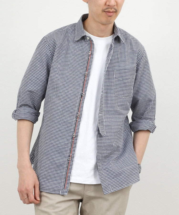 綿麻パラシュートボタン7分袖シャツ 26SS