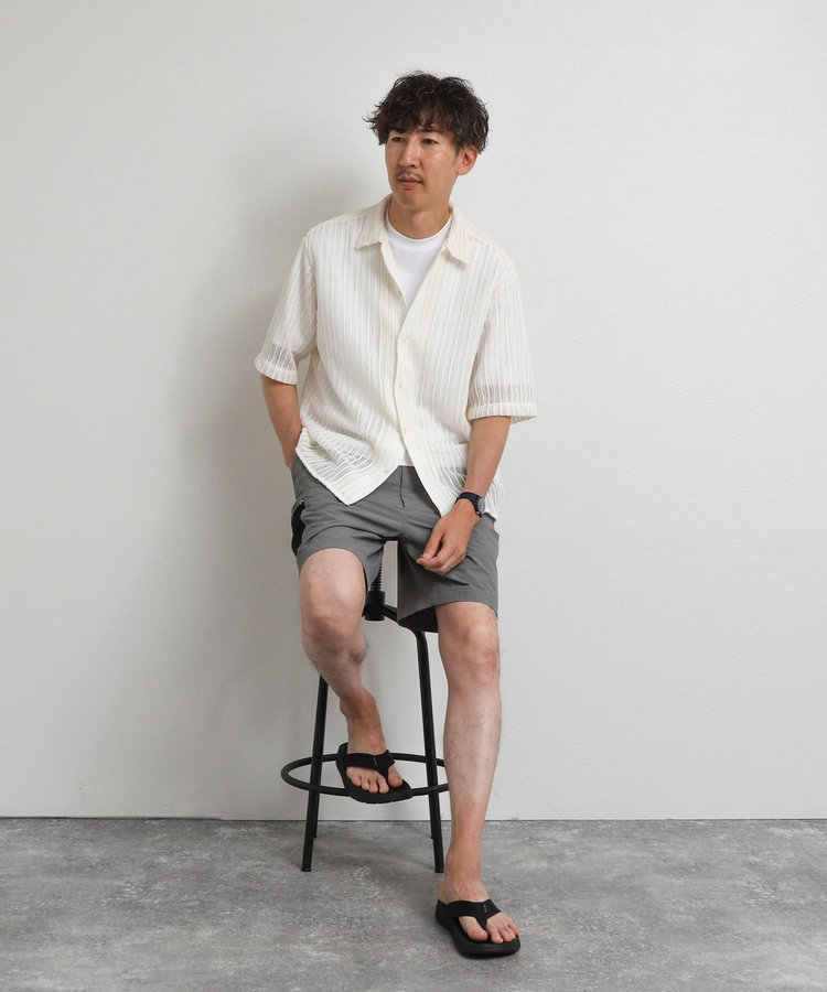 レースワンナップカラー 半袖ニットシャツ 26SS