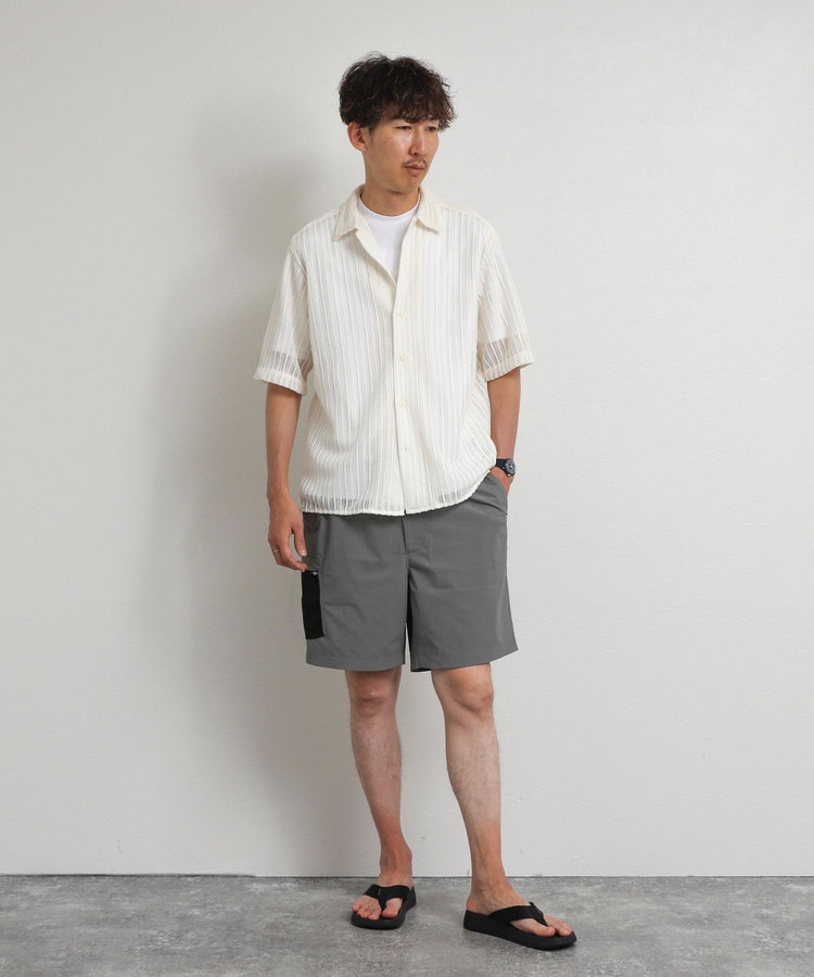 レースワンナップカラー 半袖ニットシャツ 26SS