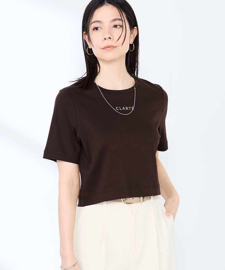 ［WEB限定 SPECIAL SALE！］《撥水/汗染み軽減》ショート丈ロゴTシャツ