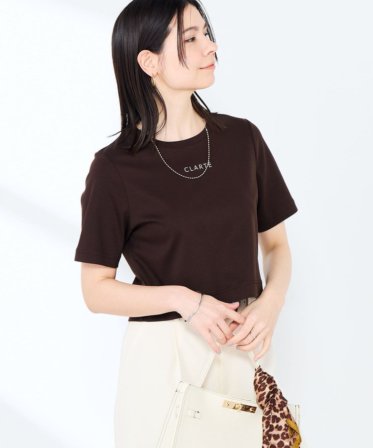 ［WEB限定 SPECIAL SALE！］《撥水/汗染み軽減》ショート丈ロゴTシャツ
