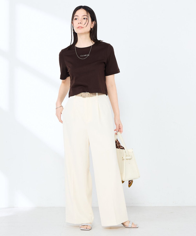 ［WEB限定 SPECIAL SALE！］《撥水/汗染み軽減》ショート丈ロゴTシャツ