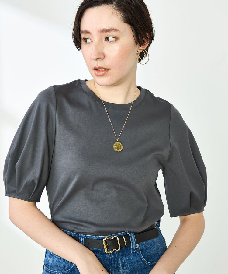 「NOLLEY'S」 半袖カットソー 36 サックスブルー レディース NOLLEY'S tシャツ BASIC 5分袖プルオーバーカットソー