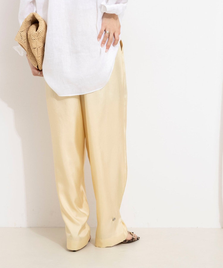 ［WEB限定 TIME SALE！］【一部店舗＆WEB限定カラー】ウォッシャブル高機能サテン裾タブ付きパンツ