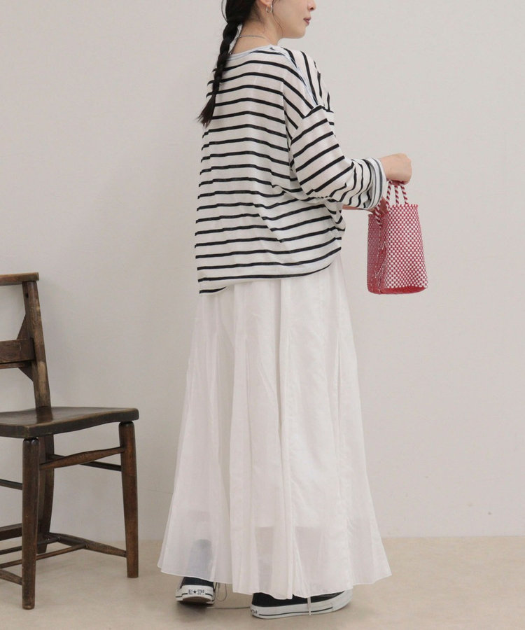 ハートステッチシアーボーダーロンTシャツ