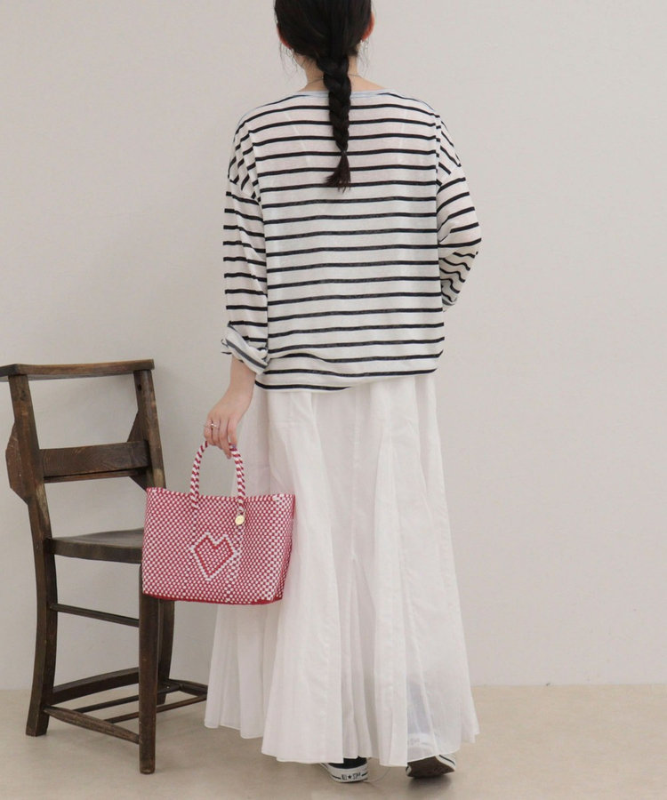 ハートステッチシアーボーダーロンTシャツ