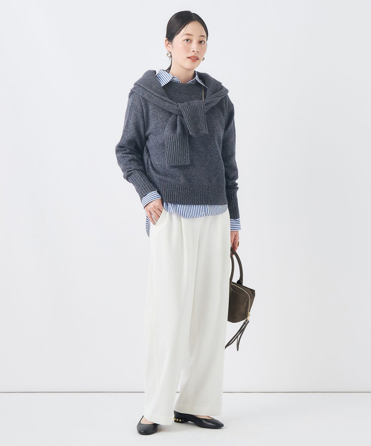 《手洗い可能》へアリーラメボートネックプルオーバー