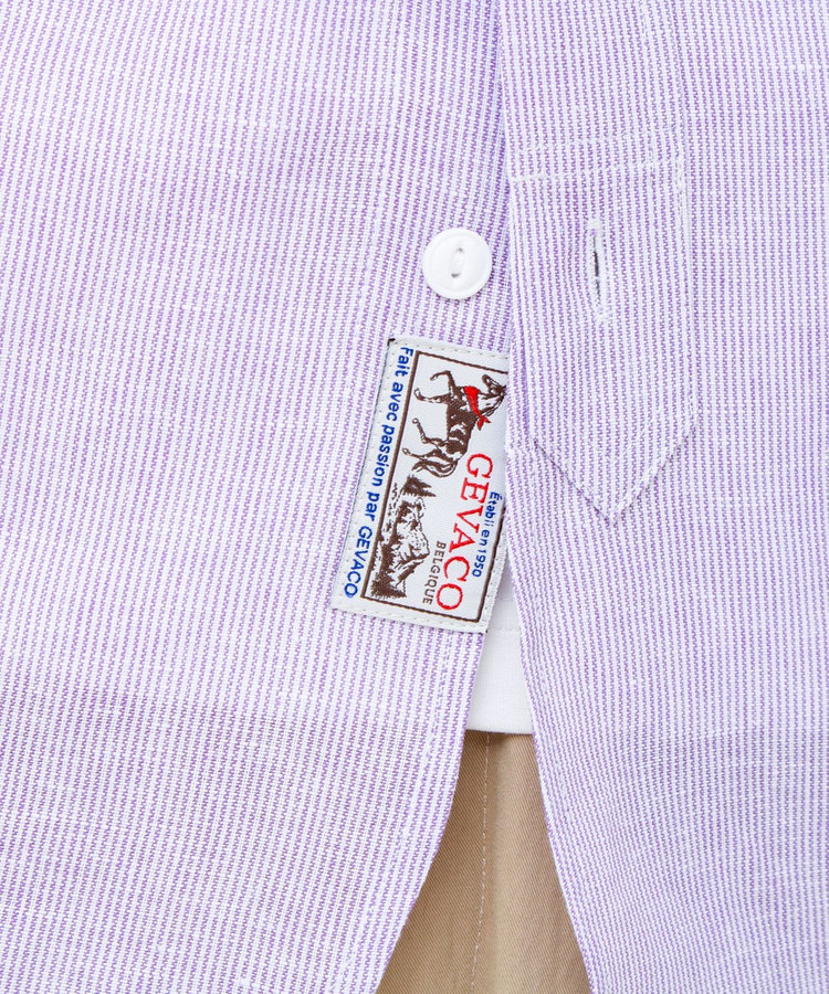 ［WEB限定 SPECIAL SALE！］【GEVACO/ゲバコ】綿麻バンドカラー 半袖シャツ
