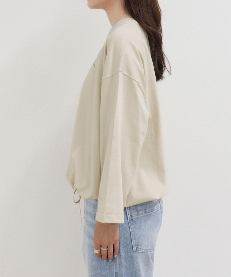 ホースプリント裾ドロストTシャツ