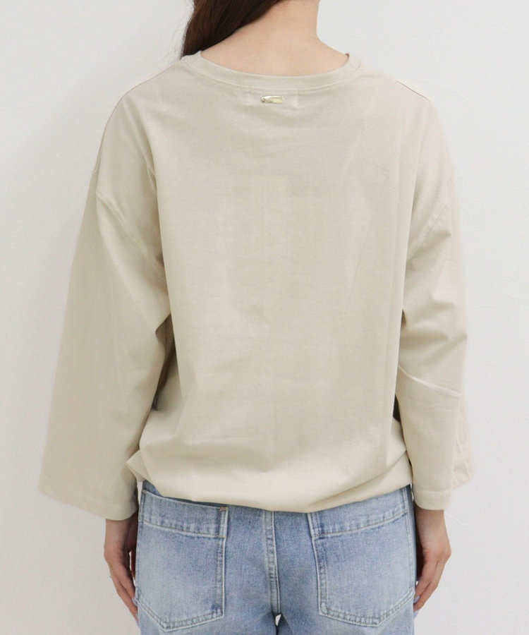 ホースプリント裾ドロストTシャツ